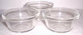 Anchor Hocking (3) Clear Glass Collectible Custard Bowls 6 oz - £10.21 GBP