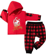 NEW Jingle All The Way 2 Pc Christmas Outfit sz 6-12 mo. w/ red reindeer... - £7.82 GBP