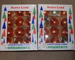 SANTA LAND CHRISTMAS TREE ORNAMENTS VINTAGE 2&quot; GOLD BALLS 2 Doz. HAND BLOWN - $31.48