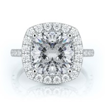 1.30 Ct Cushion Cut Diamond Wedding Engagement Ring 14k White Gold Finish 925 - £77.52 GBP