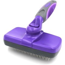 Pet Self-Cleaning Slicker Brush for Dogs and Cats Pet Shedding Grooming Purple - £16.01 GBP