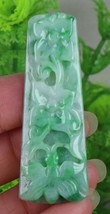 Certified Green 100% Natural A Jade jadeite flower Pendant 112117 - £156.34 GBP