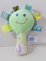 Taggies green yellow blue fleece plush flower rattle mirror alphabet handle - £12.05 GBP