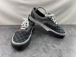 VANS Sneakers Men 8M Era Shoes Black Gray Women 9.5M Canvas Checkered Sk... - $47.19 CAD