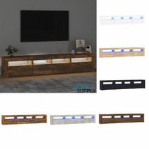 Modern Wooden Large Wide TV Cabinet Stand Unit With LED Lights &amp; Storage Doors - £128.69 GBP+
