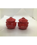 Vintage Red Bean Pots by LeGo - Salt and Pepper Shakers  - $17.82