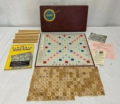 Vintage Scrabble Game Sechlow &amp; Righter Weave Box Texture - $29.45