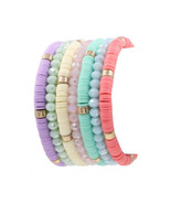  Stack Layering Beads 7 Stack   Wrap Bracelet Stretch Multi-Color BOHO - $18.99
