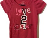 Old Navy  T shirt Girls Size M  Love to Cheer Hot pink Cap Sleeve Round ... - $2.78