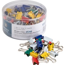 Business Source 65360 Mini Binder Clips - Pack of 100 - Assorted Colors - £17.56 GBP