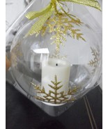 Candle Impressions Glass Ornament with Gold or silver Glitter Snowflakes... - £23.36 GBP