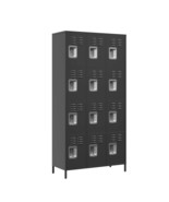 Secure 12 Door Metal Lockers: 72&quot; Black Storage Solution - $7,416.58 MXN