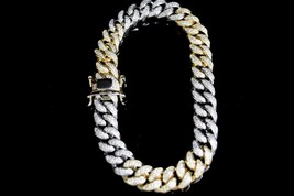 10.00Ct Diamond Miami Cuban Mens Link Bracelet 14K Two Tone Finish - £218.81 GBP