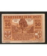 RARE Austria Front Notgeld Stadtgemeinde IMST 50 heller 1921 3 Auflage D... - £31.43 GBP