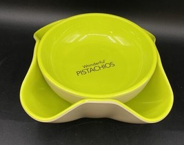 Wonderful Pistachios Nuts Shells Double Bowl Lime Green Advertising Promo - £24.91 GBP