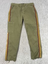 Joe&#39;s Pants Womens 28 Utility Cargo Straight Leg Raw Hem Side Stripes Boho - $29.69