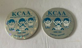 Lot 2 KCAA Preschools of Hawaii POG Milk Cap 1993 Vtg Advertising  - £6.73 GBP