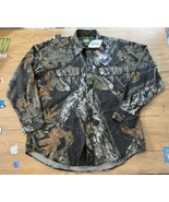 Cabelas Bowhunter Mossy Oak Break Up Camouflage Chamois Cloth Button Shi... - £31.27 GBP