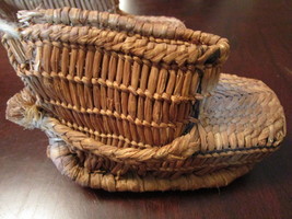 Antique 1800s rice straw child shoes original hand made[japbx] - £98.90 GBP