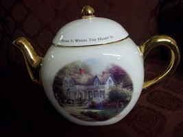THOMAS KINKADE Tea Pot &quot; Home Is Where The Heart Is&quot; Teleflora Gift  - $7.69