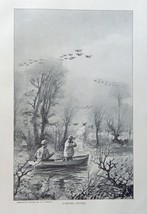 J.L. Weston,1896 rare antique painting (Jumping Ducks) oringial antique print ar - £14.06 GBP