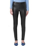 HUE Womens Faux Leather Leggings Size Large Black Mid Rise NWT - $19.80