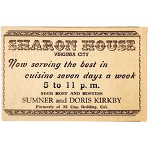 1957 Sharon House Restaurant Advertisement Virginia City Vintage DWX10A - $28.01 CAD