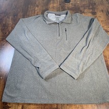 LL Bean Men&#39;s XLT Solid Gray  Fleece 1/4 Zip Mock Neck Pullover Jacket - £15.65 GBP
