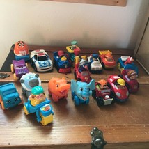 Lot of Playskool Rubber Animals on Wheels Fisher Little Price Race Car Train Eng - £10.25 GBP