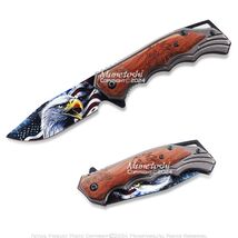 Munetoshi USA Eagle 3.25" Blade Wooden American Eagle Pocket Knife Clip ... - $16.81