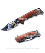 Munetoshi USA Eagle 3.25" Blade Wooden American Eagle Pocket Knife Clip ... - $16.81