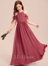 Cinnamon Rose A-line Halter Floor-Length Chiffon Junior Bridesmaid Dress - £85.94 GBP
