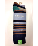 3 Pair Men&#39;s GOLD TOE Casual Traveler Textured Nautical Stripe Crew Sock... - $27.06 CAD