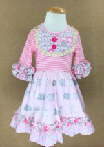 NEW Girls Boutique Easter Sheep Lamb Ruffle Dress Size 5-6 - £12.76 GBP