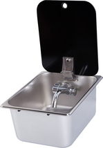 Stainless Steel Sink with Tempered Glass Lid 320*260*150mm GR-12150B Boat RV - £201.92 GBP+