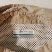 Columbia FM7130 Men's PFG Bonehead Short Sleeve Shirt Tan Fishing Measured Sz L image 3