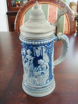 Salt Glaze German Stein &quot;Damen Rapelle&quot; # 420 covered, 10&quot; ORIGINAL - $38.21