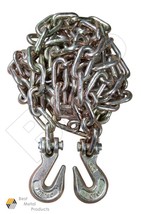 1/4&quot; x 12 ft Tow Chain with Hooks Towing Pulling Secure Truck Cargo 0900146 - £23.17 GBP