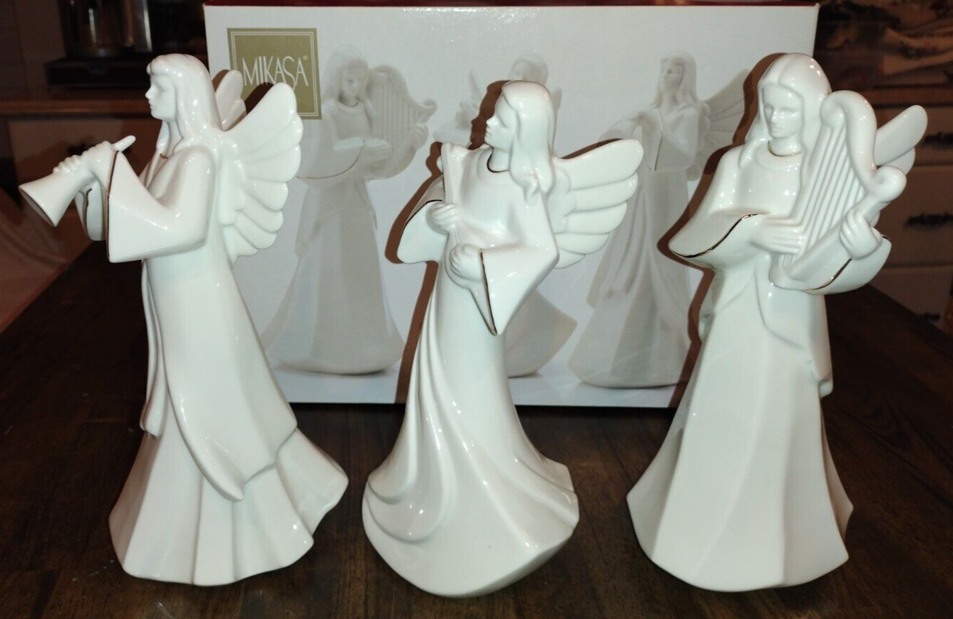 Mikasa Holy Night Nativity 3 Angel Figurines White Fine Porcelain KT421/996 XMAS - $39.99