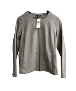 Eileen Fisher Jacket Womens M Gray Organic Cotton Zip Front Capsule Mini... - €61,80 EUR