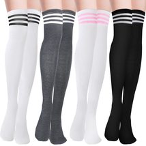 Buauty 4 Pairs Thigh High Socks,Knee High Socks,Long Socks,Halloween Cute Over T - £19.00 GBP