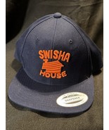 Swisha House Snapback Hat NWOT Navy Blue Burnt Orange Logo Yupoong Houston - $34.23 CAD