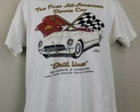 VINTAGE Single Stitch T-Shirt Large USA The First All American Sports Car  - £63.49 GBP