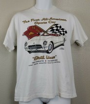 VINTAGE Single Stitch T-Shirt Large USA The First All American Sports Car  - £62.63 GBP