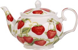 37oz Strawberry Chintz Scallop Teapot - $45.49