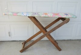 Antique Vintage Wooden Folding Ironing Board Shabby Feedsack Quilt cover... - £117.99 GBP