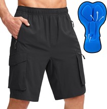 Men&#39;S Loose-Fitting, 3D-Padded Mountain Bike Shorts With Zipper, And Bik... - $39.95