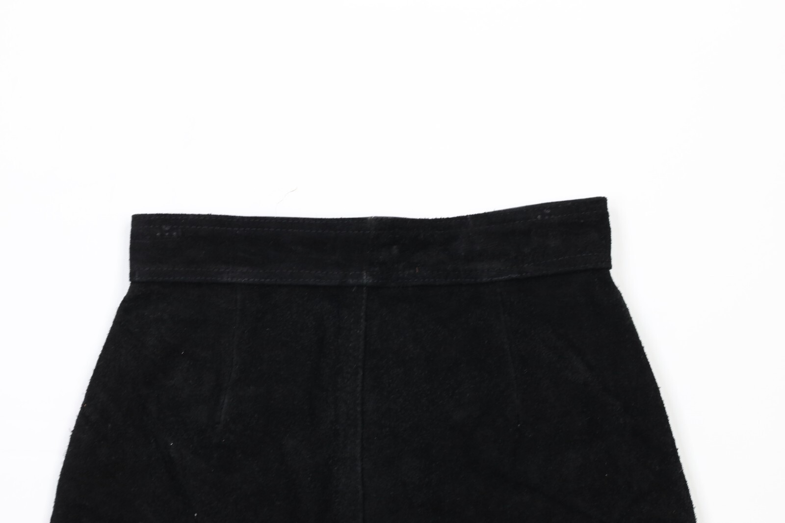 Vintage 90s United Color of Benetton Womens 40 Suede Leather Pencil Skirt Black Item image 8