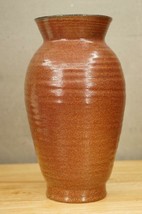 Studio Art Pottery CKL 1989 Heavy Wheel Thrown Brick Red Fleck Glaze Flo... - £42.30 GBP
