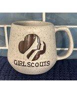 Vintage GIRL SCOUTS Embossed Speckled Mug Cup Onion River Pottery Vermon... - $14.95